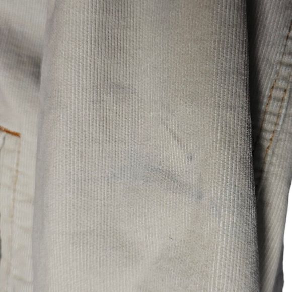 Gap Women's SZ L Corduroy Sherpa Lined Trucker Jacket Cream Beige Ivory Vtg Flaw - Picture 11 of 12